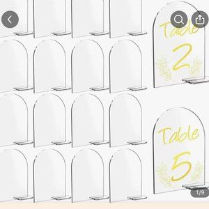 5 piece 4 x 6 Inch Clear Arch Acrylic Sign with Stand Blank Arched Round (117)